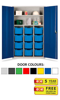 Lockable Tray Storage / Teacher Cupboard - 12 Extra Deep Trays - 1830mm