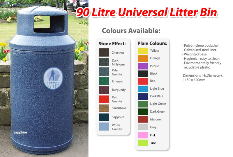 90 Litre Universal Litter Bin