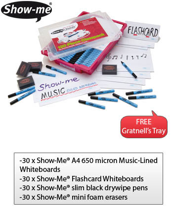 120 Piece Classpack With Music-Ruled A4 Whiteboards