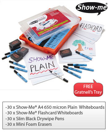 120 Piece Classpack With Plain A4 Whiteboards