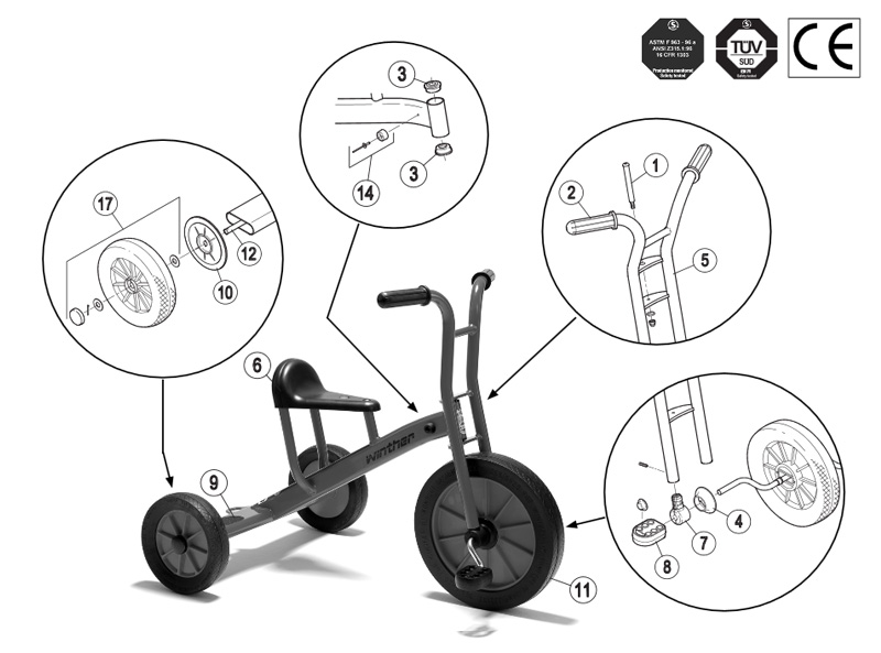 Winther Viking Large Trike (Model No. 452) Spare Parts